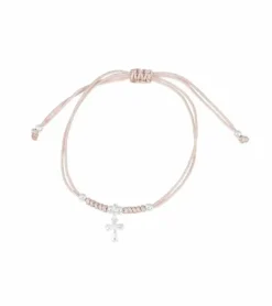 Armbånd gammelrosa med kors