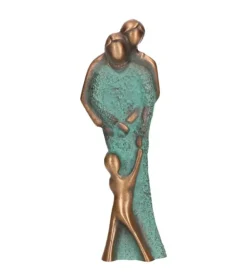 Bronze figur, Forældre og barn, 14,5 cm