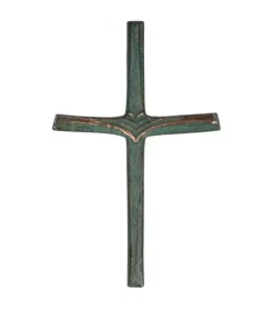 Bronzekors grøn patineret, 21 cm