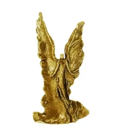 Bronzeskulptur, Engel med brusende vinger, 16 cm