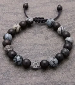 By Gabay, Armbånd m. halvædelsten og kors, 17-18 cm