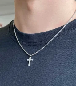 By Gabay, Herre Sølv Kors med kæde, 52 cm