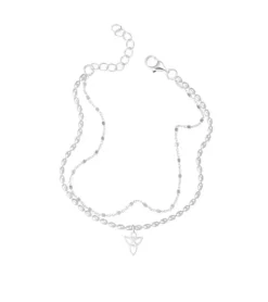 By Gabay, Skytsengel armbånd m. dobbeltkæde sølv, str M/L