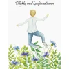 Dobbeltkort, Konfirmationskort m dreng i blomstermark, A6