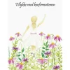 Dobbeltkort, Konfirmationskort m pige i blomstermark, A6