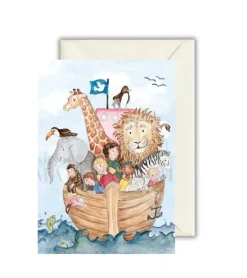 Dobbeltkort med kuvert, Noas ark med børn