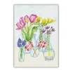 Dobbeltkort m. kuvert, Blomster i vaser, A6