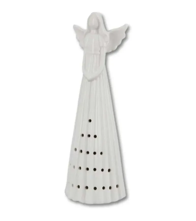Engel med LED lys, 26 cm
