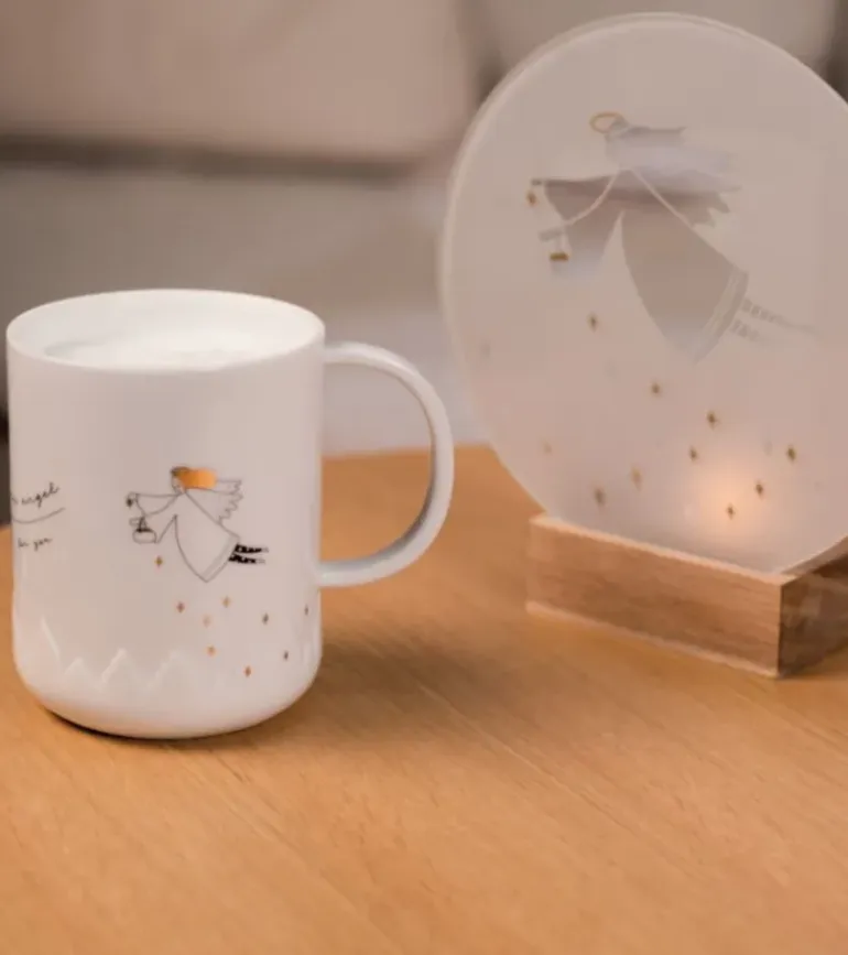 Glas Poetry fyrfadsstage med engel