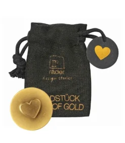Guld Hjerte amulet i pose