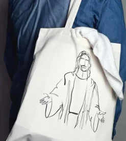 Hvid mulepose med Jesus