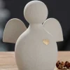 Keramik Engel, Grå, 14 cm
