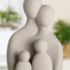Keramikskulptur, Familie med 2 børn, Sand, Keramik