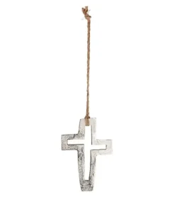 Kors med snor, aluminium, 19 cm