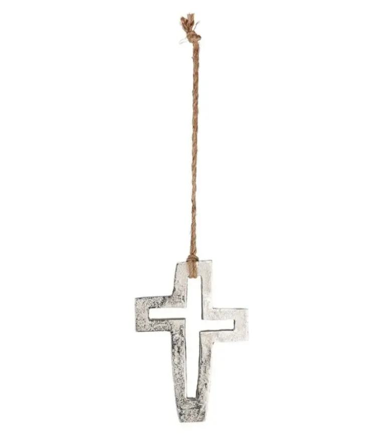 Kors med snor, aluminium, 19 cm