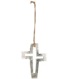 Kors til væg, aluminium, stor 24 cm