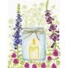 Kort m. lys og blomster m. kuvert, A6 Dobbeltkort