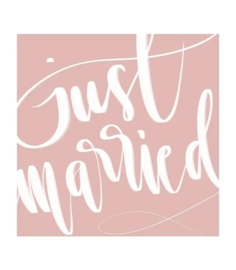 Kvadratisk Postkort: Just married