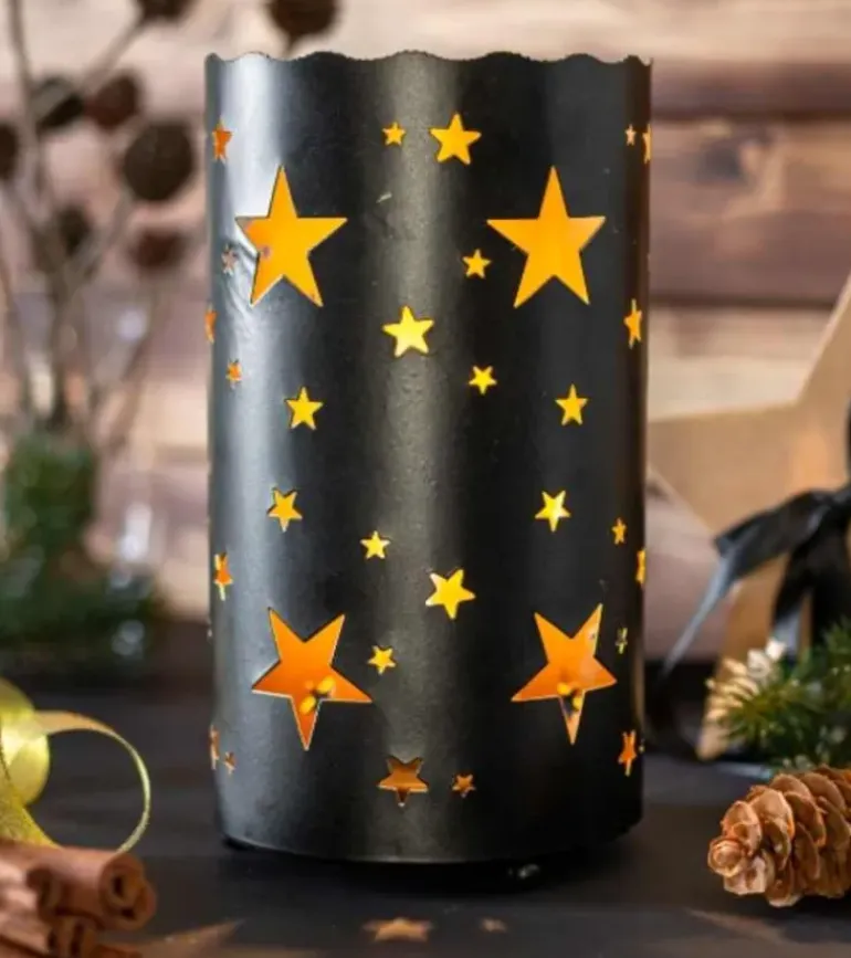 LED lanterne med stjerner, 23cm