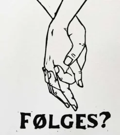 Linoleumstryk: Følges?, A4 Plakat, Sort