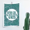 Linoleumstryk, Håb Er Sjælens Anker, A3 Plakat, Flaskegrøn