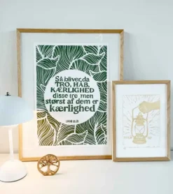 Linoleumstryk: Hold håbet op, A4 Plakat, Guld