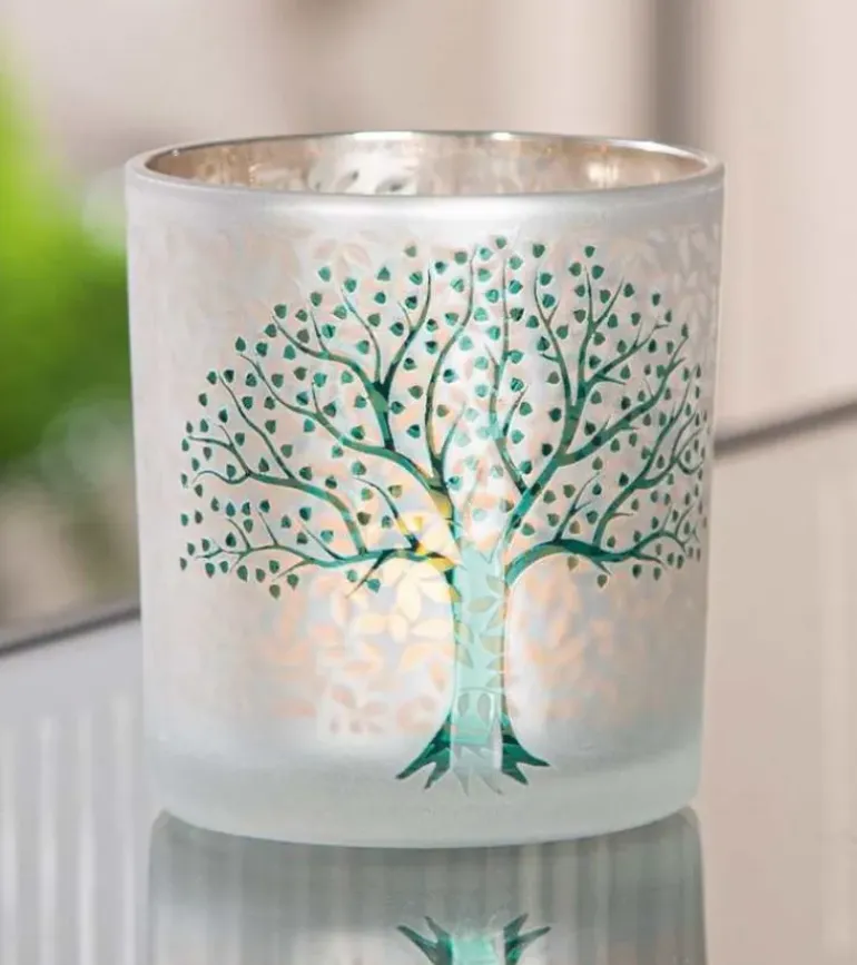 Livets træ, Glas hurricane, 8 cm