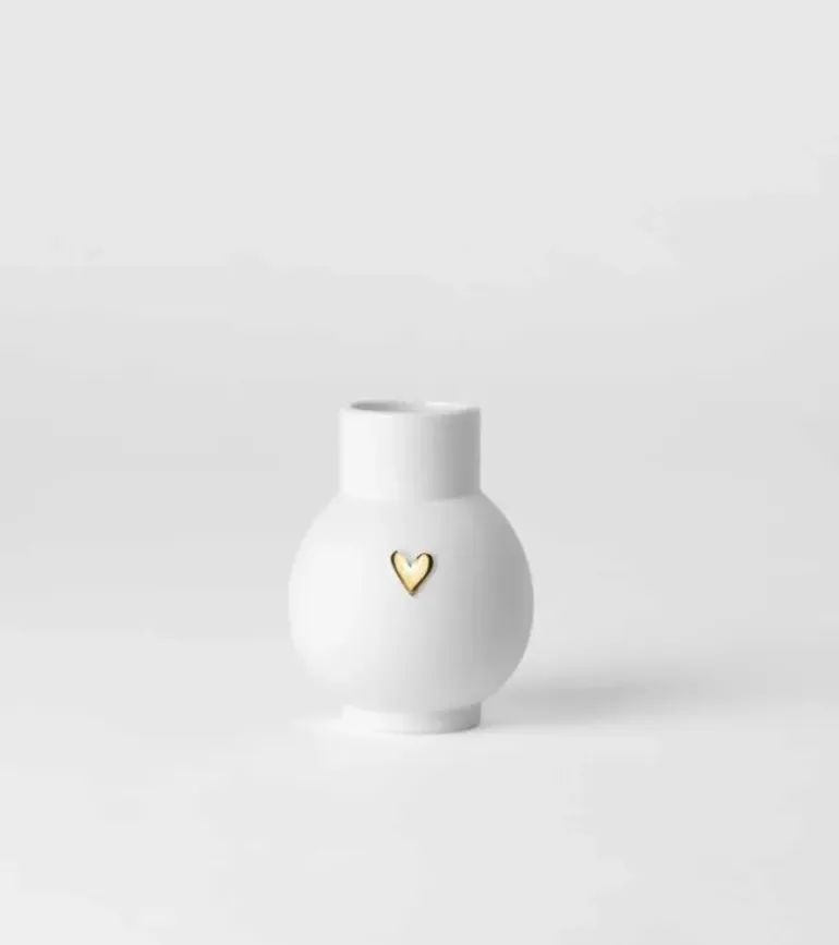 Mini-Kuglevase Guld Hjerte, 9 cm