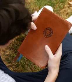 NKJV, Thinline Bibel brown immiteret leather soft