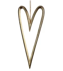 Ophæng, Guld hjerte, 24 cm