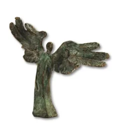 Patineret Bronzeskulptur, Engel, Tillid, 21 cm
