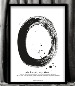 Poster med stort O: Oh Lord, my God, A3