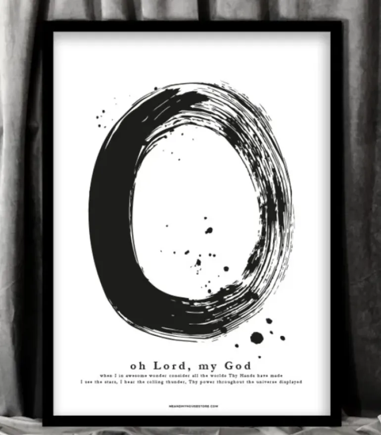Poster med stort O: Oh Lord, my God, A3
