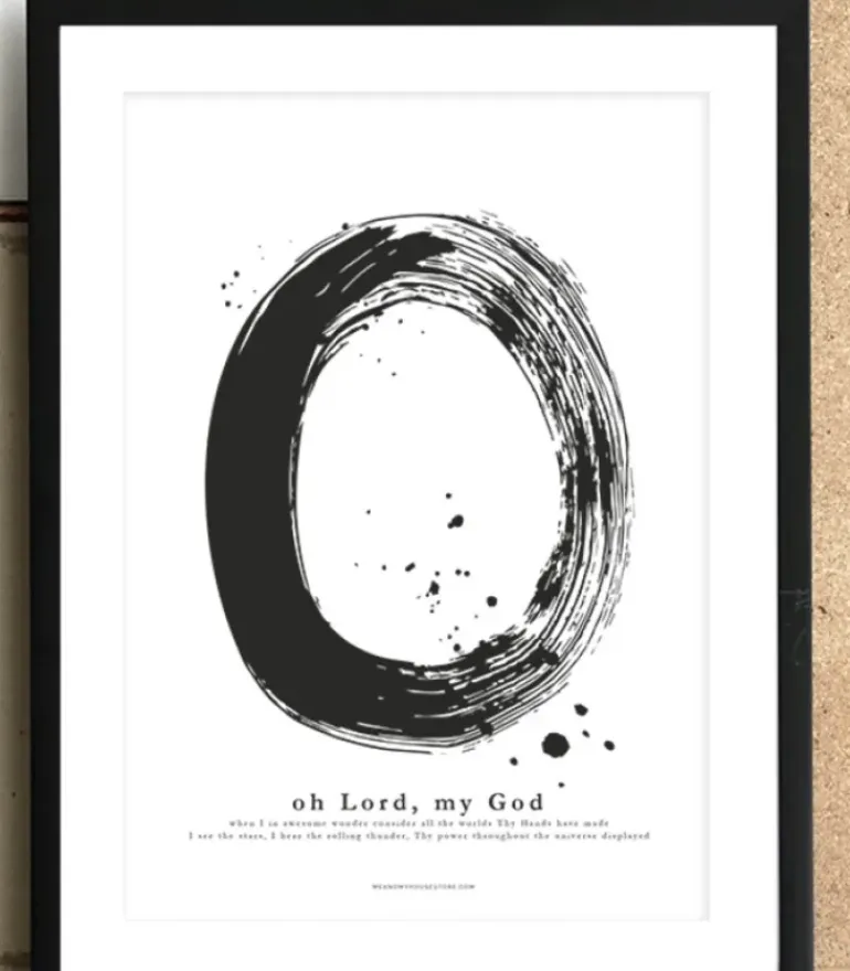 Poster med stort O: Oh Lord, my God, A3