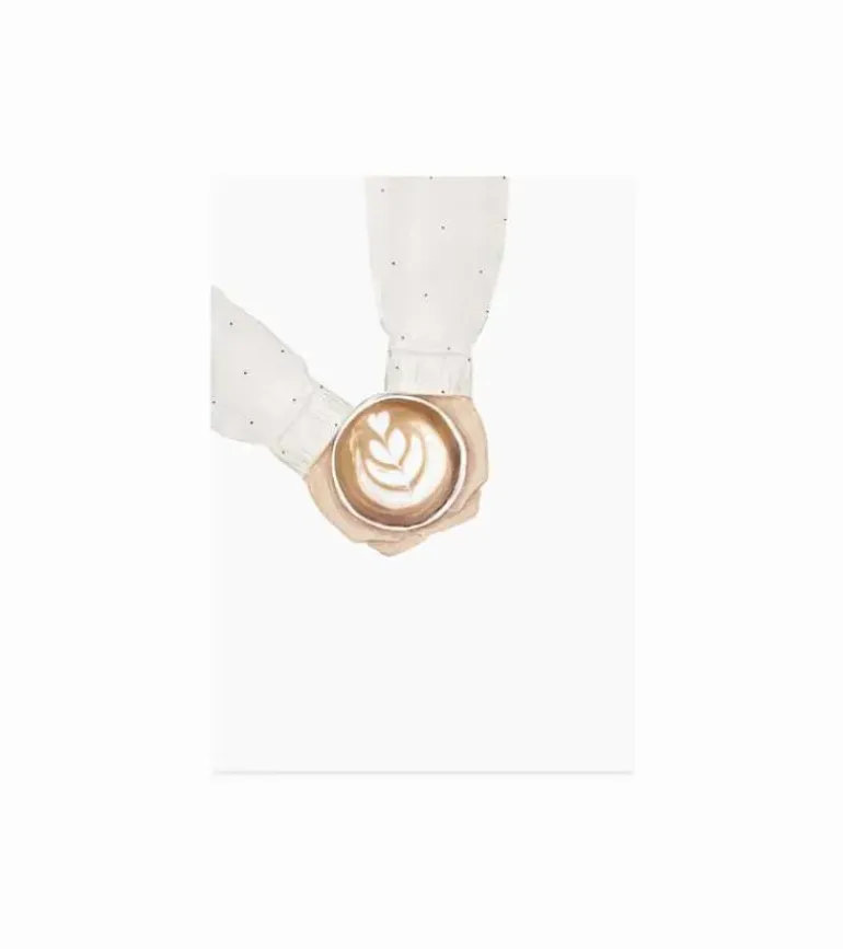 Postkort akvarel, kaffe