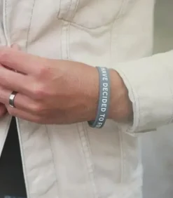 SilikoneArmbånd: I have decided to follow Jesus, GRÅ