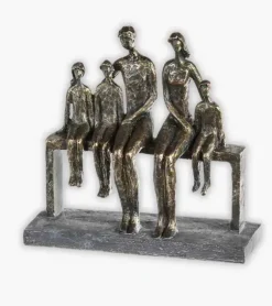 Skulptur: Familien har hjemstad i hjertet, metal, 26 cm