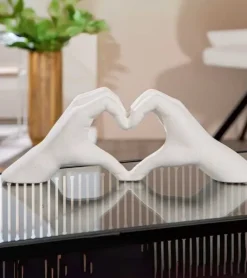 Skulptur, Hænder i keramik, Cream