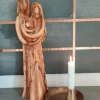 Skulptur: Julekrybbe i oliventræ, 40 cm