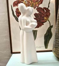Skulptur: Nybagte forældre, Keramik, H 32cm