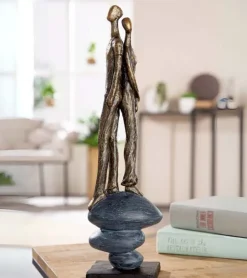 Skulptur, Par med ryggen til hinanden, 38 cm