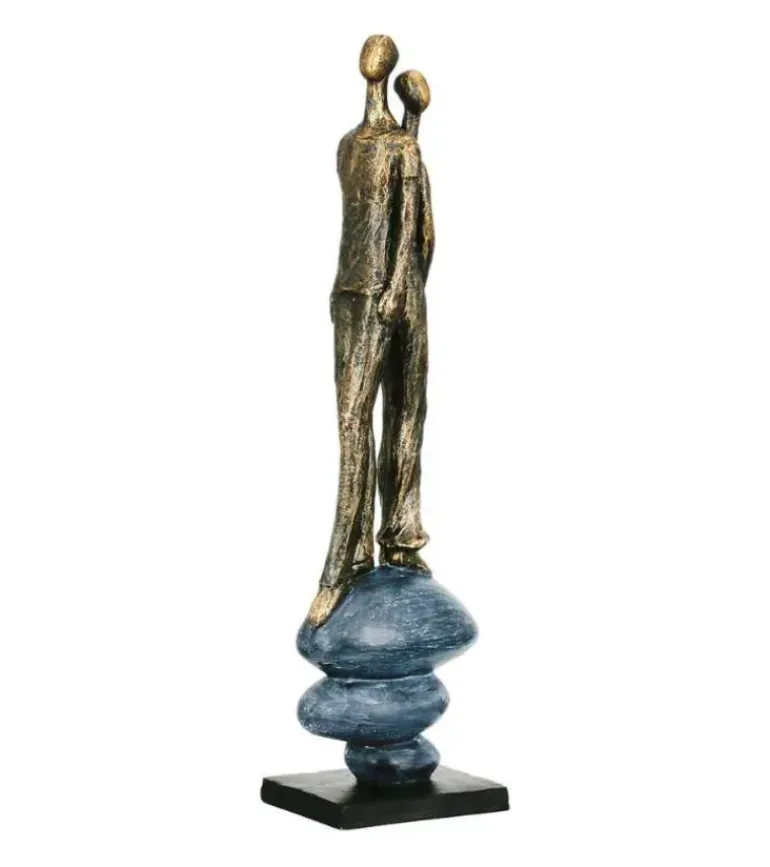 Skulptur, Par med ryggen til hinanden, 38 cm