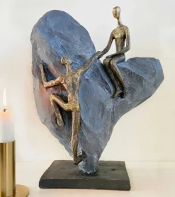 Skulptur, Par på hjerte, 30 cm