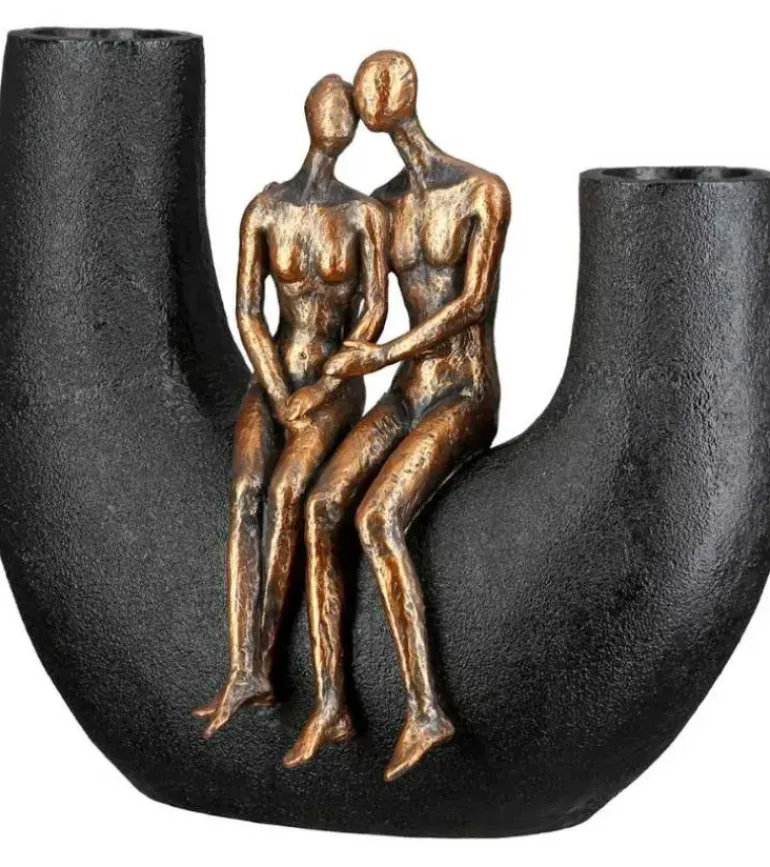 Skulptur, Vase med Par, 21 cm