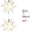 Sæt a 2 Herrnhuter Stjerne, Hvid, 13 cm LED, incl. adapter