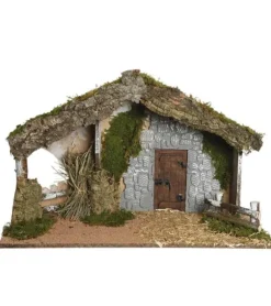 Stald til julekrybbe, 30 x 63 x h40 cm