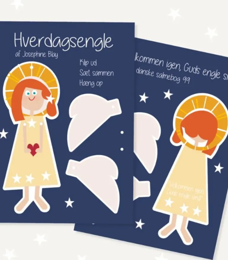 4 stk Hverdagsengle, Klip-ud-engle