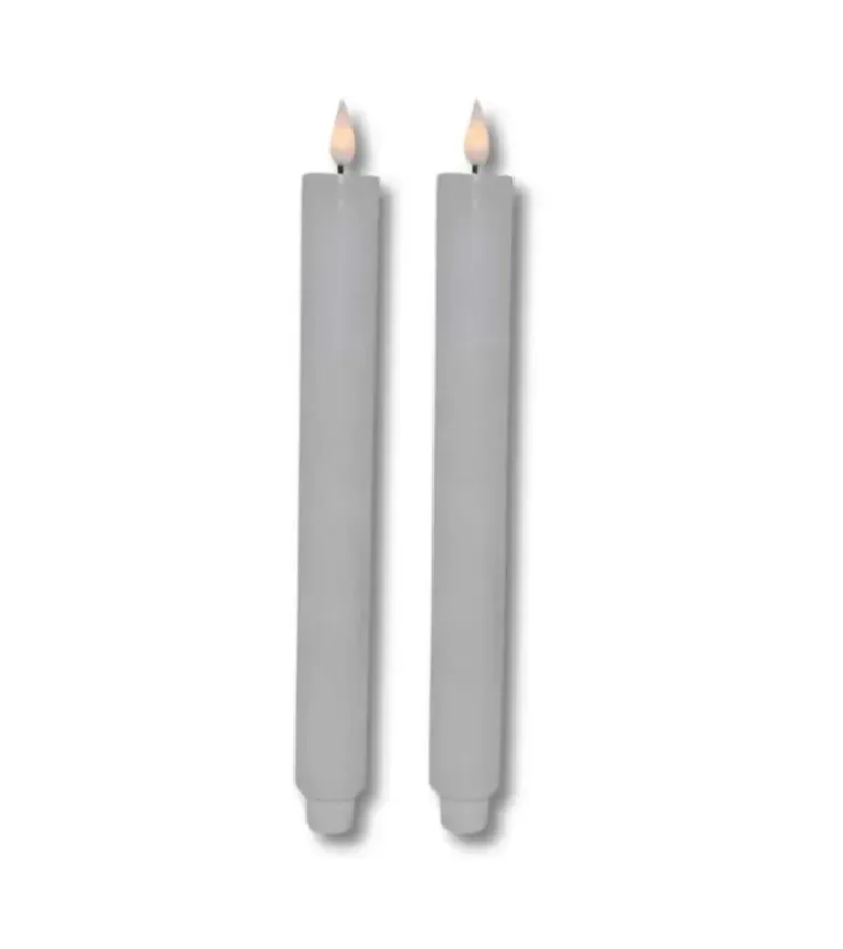 2 stk LED, Kronelys, Hvid, 29 cm