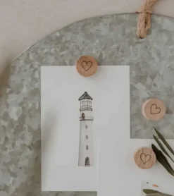Træmagnet med hjerte, 3 pak