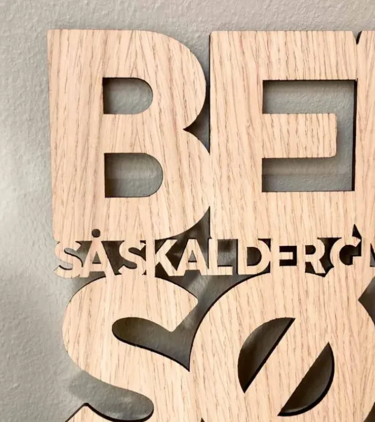 Træskilt, Bibelvers: Bed og Søg, Eg